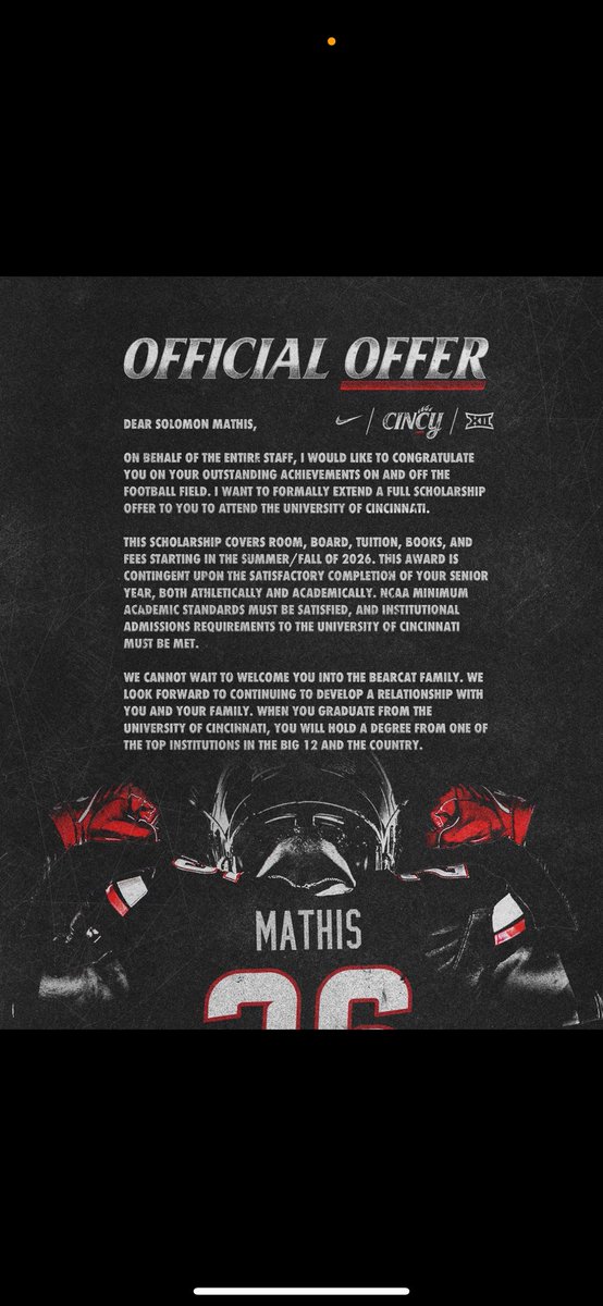 Solomon Mathis (@solomon_series) on Twitter photo I'm so blesed to receive this honor. <a href="/CoachCardwell_/">𝑪𝒐𝒂𝒄𝒉 𝑵𝒊𝒄 𝑪𝒂𝒓𝒅𝒘𝒆𝒍𝒍</a> <a href="/CoachSattUC/">Coach Satterfield</a> <a href="/GoBEARCATS/">Cincinnati Bearcats</a> <a href="/bearcatbunch/">The Bearcat Bunch</a> <a href="/CoachDDorsey/">Daniel T. Dorsey</a> @joshuahayward <a href="/Coach_Cass/">Cass Simmons</a> <a href="/CoachFlo_UC/">David Flores</a> Let's Go Bearcats!!! I'm so blesed to receive this honor. <a href="/CoachCardwell_/">𝑪𝒐𝒂𝒄𝒉 𝑵𝒊𝒄 𝑪𝒂𝒓𝒅𝒘𝒆𝒍𝒍</a> <a href="/CoachSattUC/">Coach Satterfield</a> <a href="/GoBEARCATS/">Cincinnati Bearcats</a> <a href="/bearcatbunch/">The Bearcat Bunch</a> <a href="/CoachDDorsey/">Daniel T. Dorsey</a> @joshuahayward <a href="/Coach_Cass/">Cass Simmons</a> <a href="/CoachFlo_UC/">David Flores</a> Let's Go Bearcats!!!