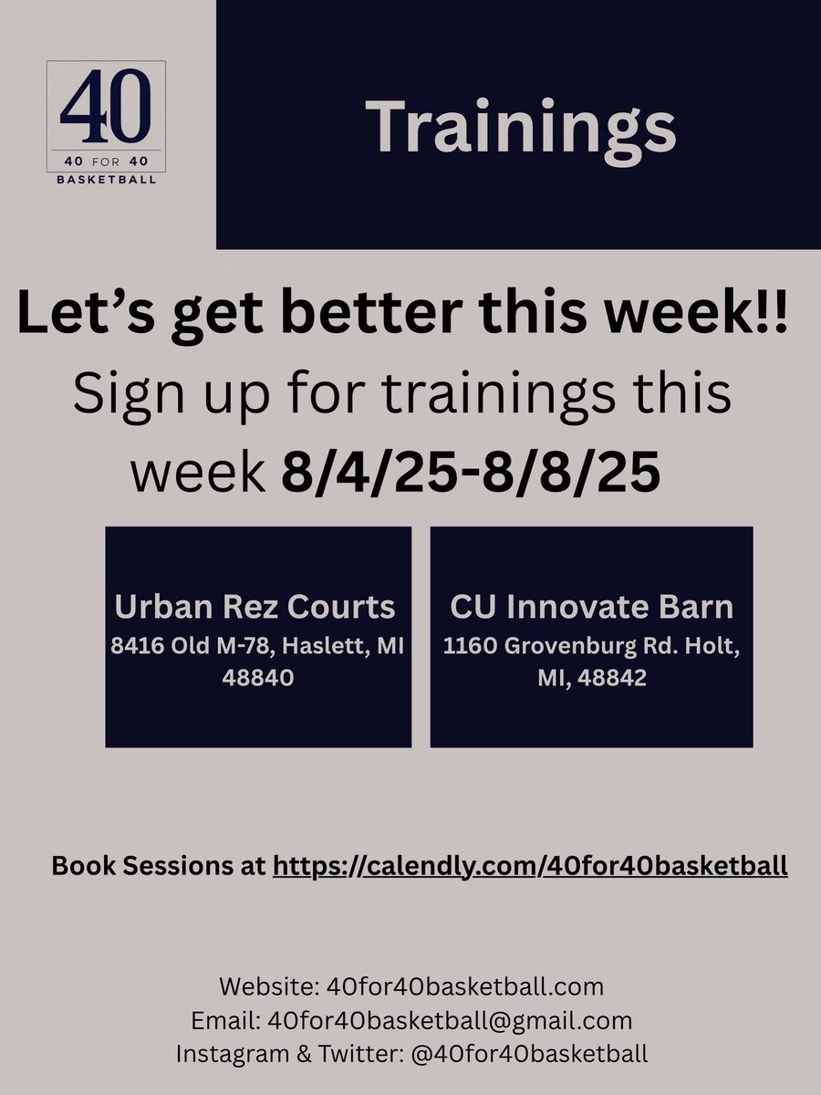 Camp is 2 weeks away and let’s get better with trainings this week! SIGN UP FOR BOTH NOW!!!!