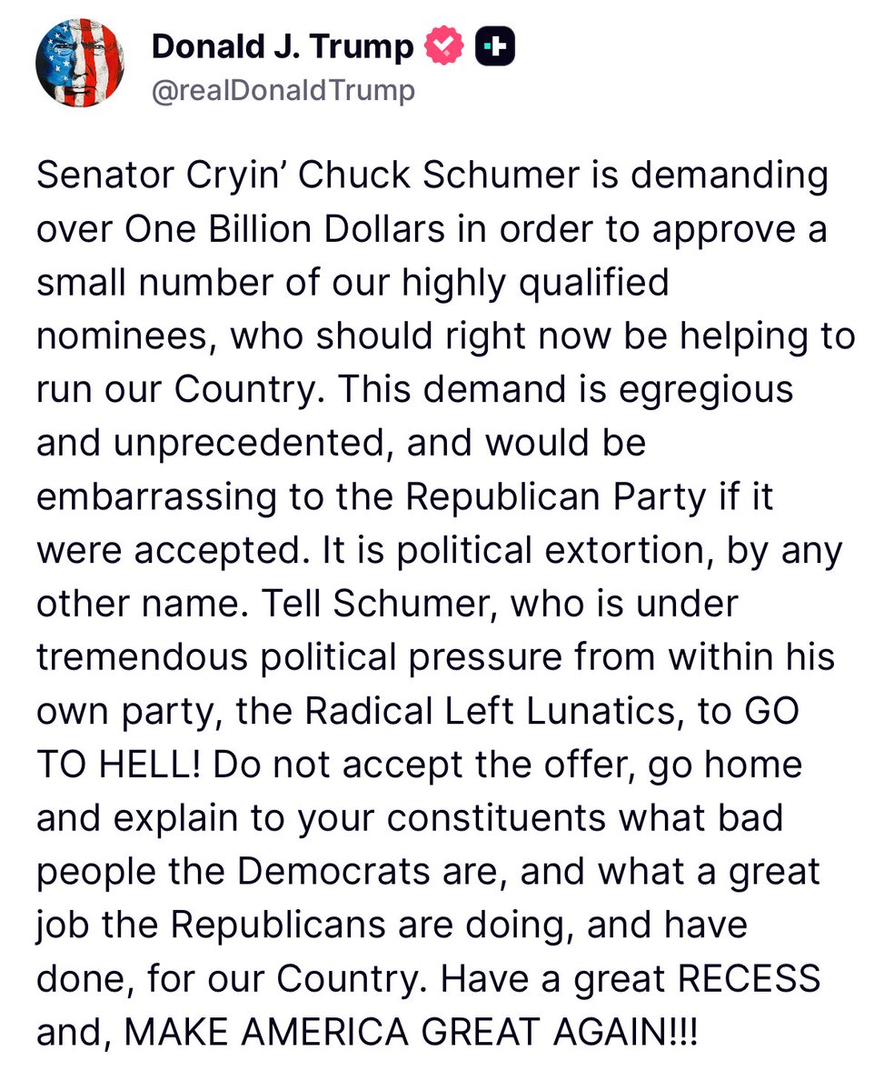 Markwayne Mullin (@senmullin) on Twitter photo <a href="/matt_vanswol/">Matt Van Swol</a> <a href="/SenateGOP/">Senate Republicans</a> <a href="/POTUS/">President Donald J. Trump</a> <a href="/RapidResponse47/">Rapid Response 47</a> <a href="/LeaderJohnThune/">Leader John Thune</a> Nobody blocked Trump from recess appointments. We spent 3 days working with the President 24/7— all options were on the table, including recess appointments. The next play call: change the Senate rules as a permanent solution, overpower Dems, expedite the nominees. <a href="/matt_vanswol/">Matt Van Swol</a> <a href="/SenateGOP/">Senate Republicans</a> <a href="/POTUS/">President Donald J. Trump</a> <a href="/RapidResponse47/">Rapid Response 47</a> <a href="/LeaderJohnThune/">Leader John Thune</a> Nobody blocked Trump from recess appointments. We spent 3 days working with the President 24/7— all options were on the table, including recess appointments. The next play call: change the Senate rules as a permanent solution, overpower Dems, expedite the nominees.