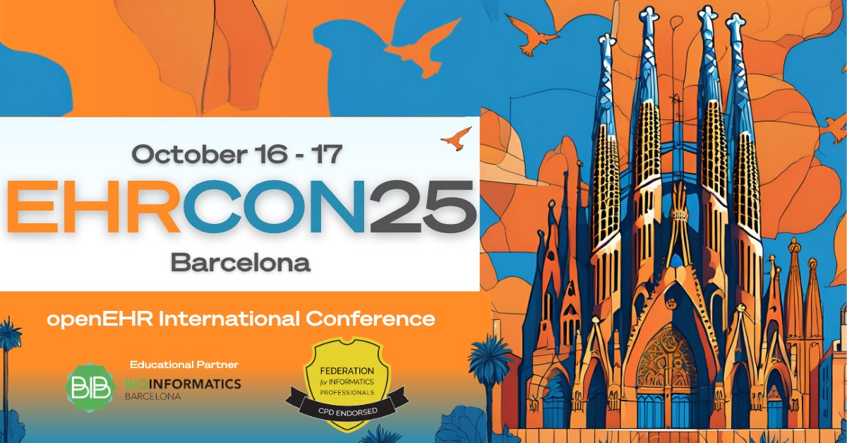 openEHR (@openehr) on Twitter photo EHRCON25 offers accredited learning, CPD recognition and global partnerships: delivering cutting-edge insight, career development, and real-world value for digital health professionals - openehr.org/ehrcon25-enlig… <a href="/Fed_IP/">FEDIP-The Federation for Informatics Professionals</a> <a href="/BiBcn/">Bioinformatics Barcelona</a> EHRCON25 offers accredited learning, CPD recognition and global partnerships: delivering cutting-edge insight, career development, and real-world value for digital health professionals - openehr.org/ehrcon25-enlig… <a href="/Fed_IP/">FEDIP-The Federation for Informatics Professionals</a> <a href="/BiBcn/">Bioinformatics Barcelona</a>