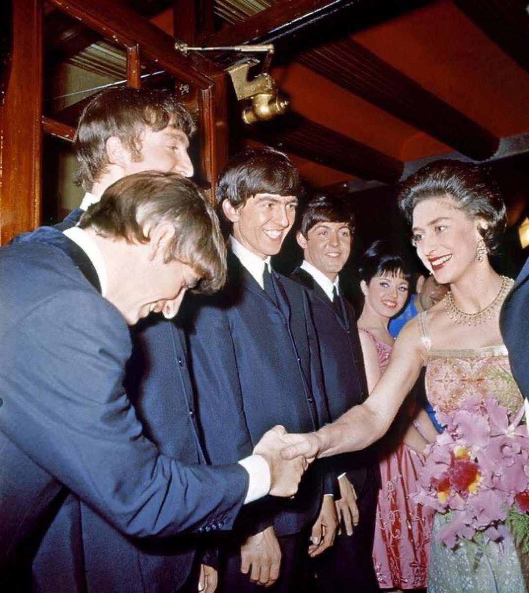 Meeting Princess Margaret at The Royal Command Variety Performance, November 1963, London.
