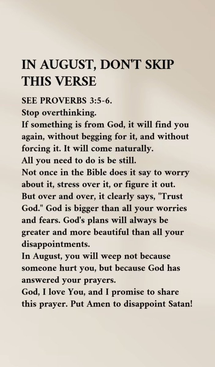 In August don't skip this verse