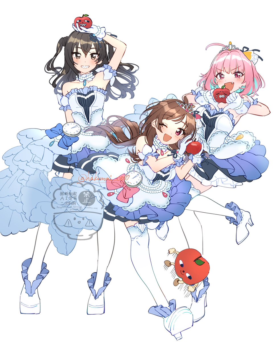 #デレステ10thまで100日なのでアイドル190人全員描きたい
70日目　辻野あかり　砂塚あきら　
夢見りあむ