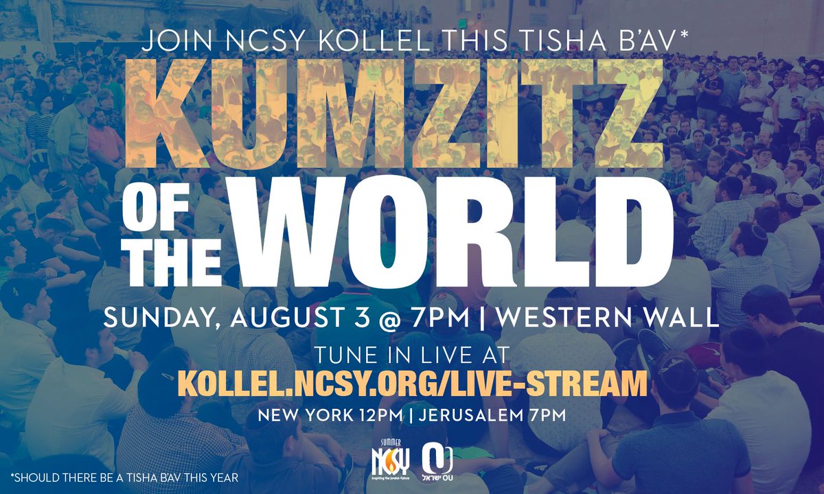 ncsykollel's tweet image. All are welcomed and encouraged to join us at the Kotel for the Kumzitz of the World!

For those who can't join there will be a live stream through this link.
kollel.ncsy.org/live-stream/

#OnlyOnKollel
#BestSummerEver
#NCSYKollel2025