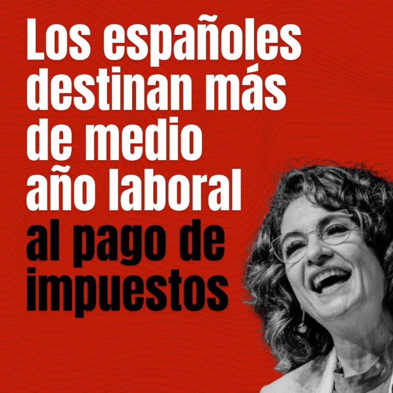 TheObjective_es's tweet photo. ‼️ 62% de los días de trabajo, a impuestos.

En 2025, los españoles trabajarán 228 días solo para pagar impuestos. Según la Fundación Civismo, el Día de la Liberación Fiscal se retrasa hasta el 18 de agosto, 16 días más tarde que en 2024.

🟡 Noticia completa en THE OBJECTIVE.