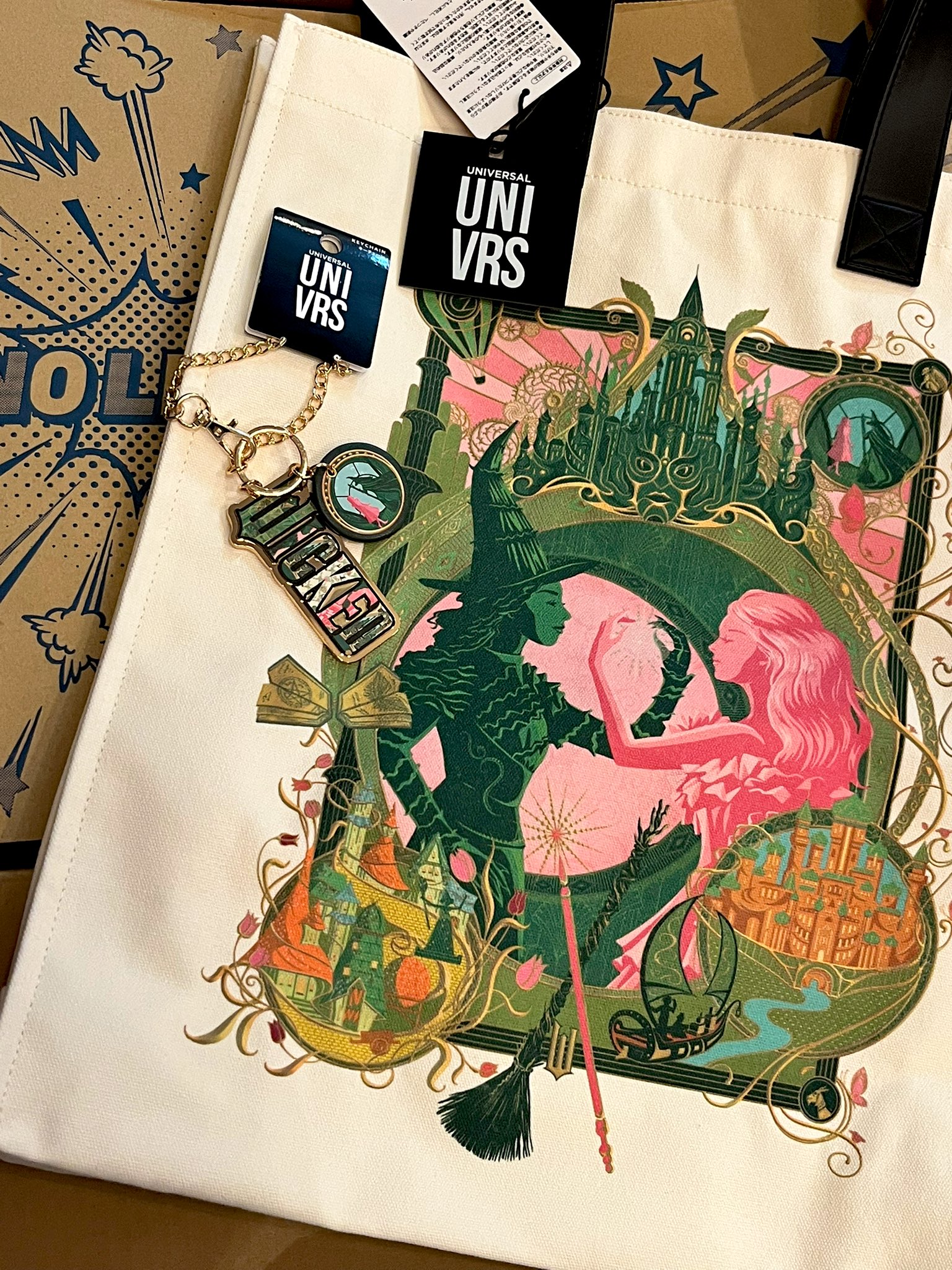 ユニバ　USJ 限定　ウィキッド　トートバッグ　キーチェーン 翠莉 on X: 
