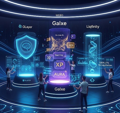 Good afternoon Web3 believers,
Legend of #galxe
In Web3, your data, capital, and identity should work for you.

<a href="/glayer_official/">GLayer</a> gives you privacy and AI speed.
<a href="/liqfinity/">Liqfinity | DeFAI | Powered by AI Agent: Quant</a> offers 100% LTV loans with no liquidations.
<a href="/Galxe/">Galxe</a> helps you build onchain trust to unlock real opportunity.