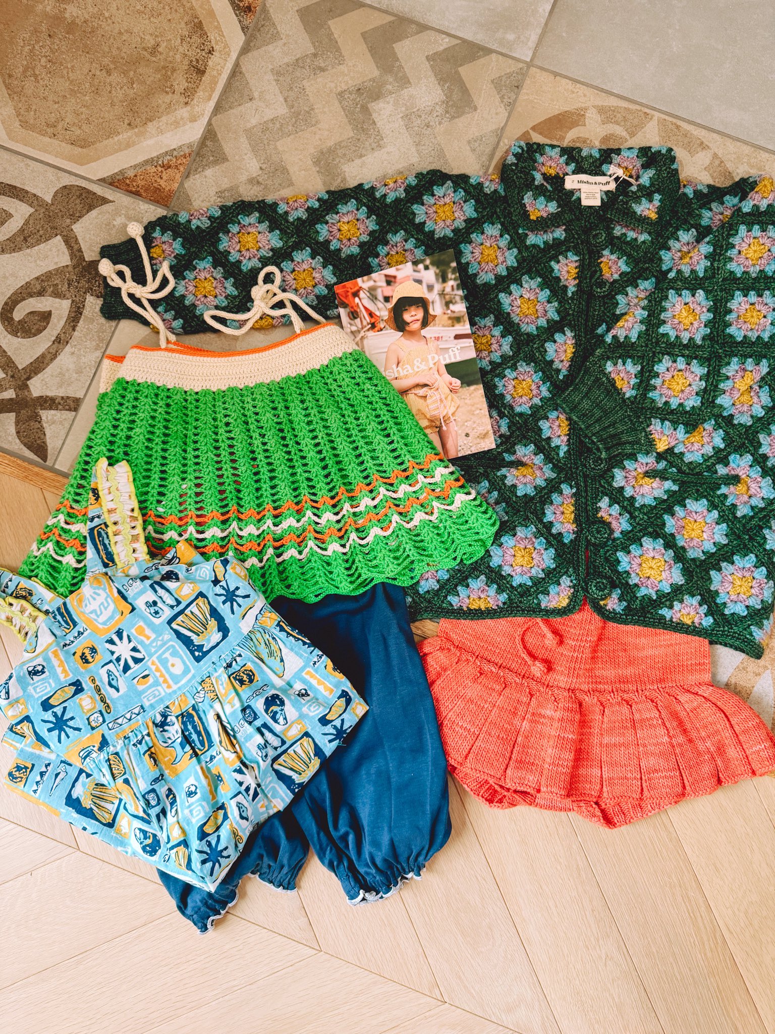 Misha&Puff ニットスカート 緑 8Y