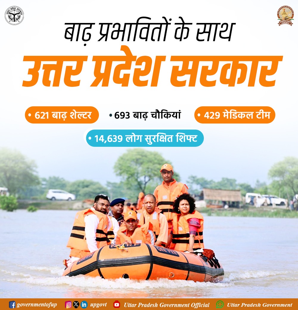 Government of UP (@upgovt) on Twitter photo आपदा की इस घड़ी में उत्तर प्रदेश सरकार हर बाढ़ पीड़ित के साथ खड़ी है।
#UPCM श्री <a href="/myogiadityanath/">Yogi Adityanath</a> जी के कुशल नेतृत्व में प्रदेश सरकार, बाढ़ प्रभावितों की हर संभव सहायता के लिए पूरी तन्मयता के साथ जुटी हुई है।
जल निकासी, राहत शिविर, चिकित्सा, पशुधन सुरक्षा और फसल क्षति पर आपदा की इस घड़ी में उत्तर प्रदेश सरकार हर बाढ़ पीड़ित के साथ खड़ी है।
#UPCM श्री <a href="/myogiadityanath/">Yogi Adityanath</a> जी के कुशल नेतृत्व में प्रदेश सरकार, बाढ़ प्रभावितों की हर संभव सहायता के लिए पूरी तन्मयता के साथ जुटी हुई है।
जल निकासी, राहत शिविर, चिकित्सा, पशुधन सुरक्षा और फसल क्षति पर
