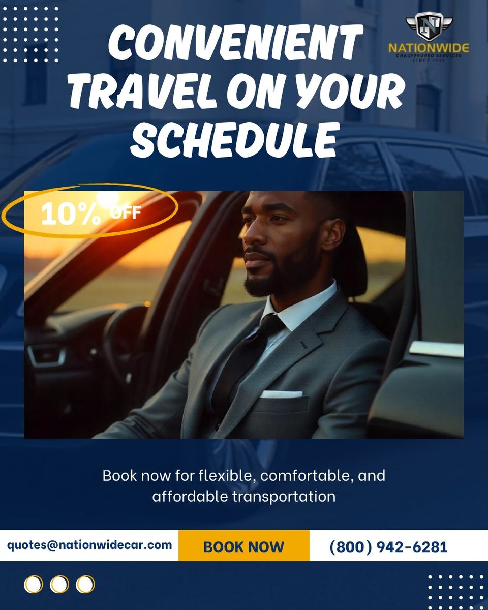nationwidecar20's tweet image. 🕒 Travel at your own pace!
📧 quotes@nationwidecar.com | 📞 (800) 942-6281
Visit: bit.ly/3OfxaKz
#AffordableHourlyCarService #AffordableLimoServiceNearMe #CheapLimoServiceNearMe #CheapPartyBusRentals #CheapPartyBusRental #CheapPartyBusNearMe #CheapPartyBusesNearMe