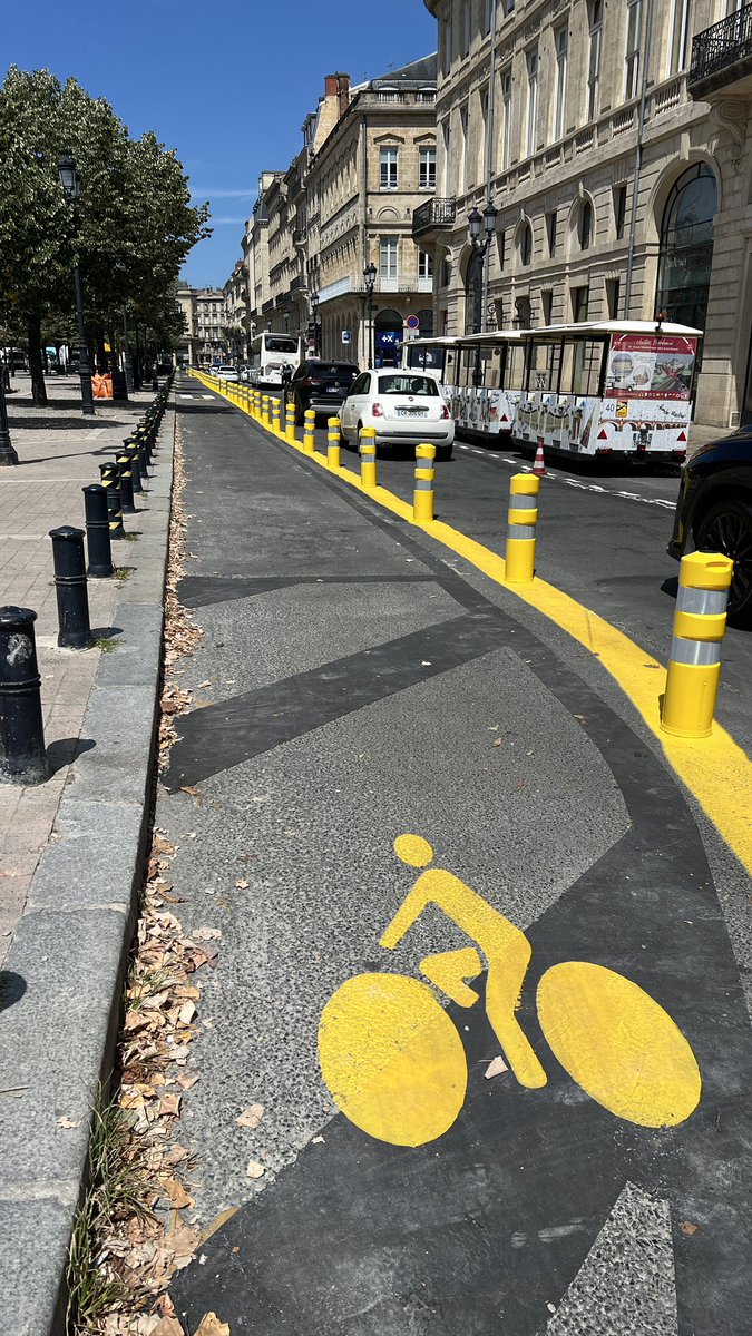 Allô <a href="/Bordeaux/">Bordeaux</a> ne pouvons nous pas faire en sorte de protéger les cyclistes et de conserver un certain esthétisme ? Laissons le jaune au champion du Tour de France.