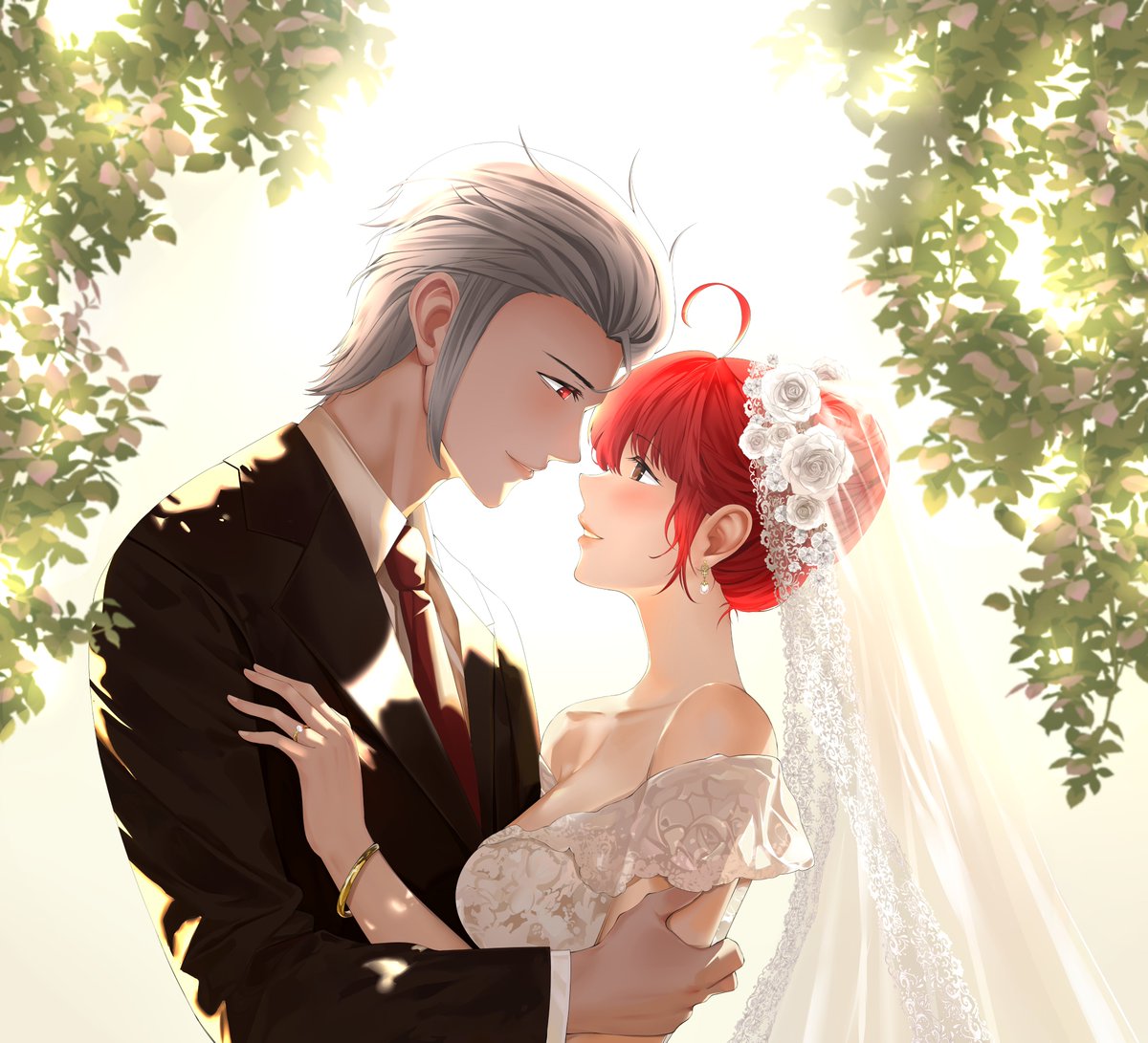 Pucci🐙comms open (@dhydratedpucci) on Twitter photo wedding portrait for <a href="/kaireeVT/">Kairee 🤡 Space Jester Vsinger</a> and <a href="/kusabidelacroix/">kusabi</a> ~ wedding portrait for <a href="/kaireeVT/">Kairee 🤡 Space Jester Vsinger</a> and <a href="/kusabidelacroix/">kusabi</a> ~