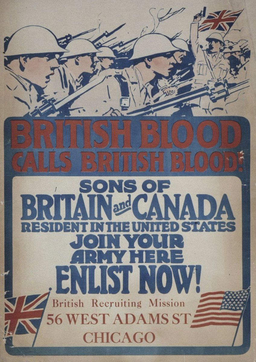 “British Blood Calls British Blood!” WW1 Recruitment Poster (c.1914-18)