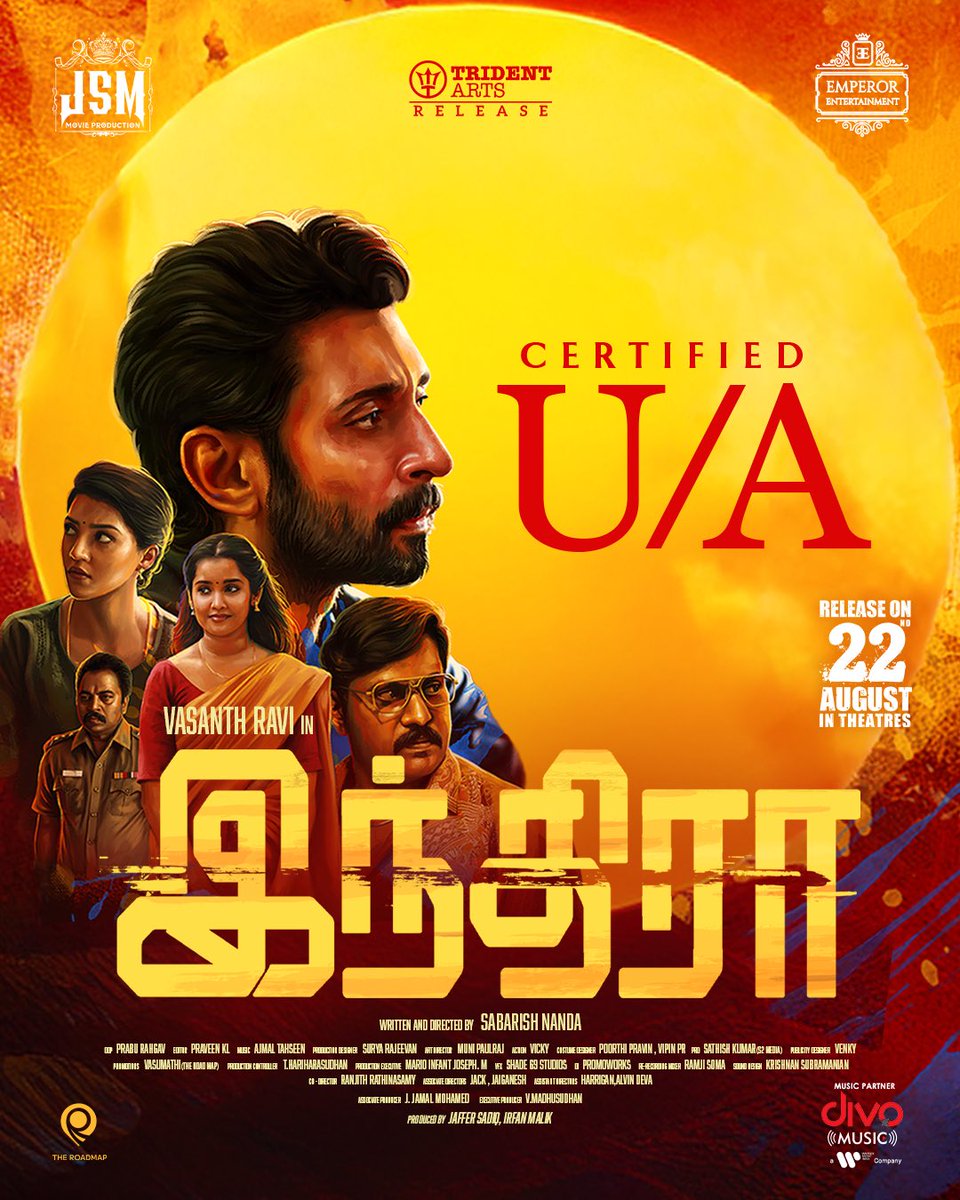 Vasanth Ravi (@iamvasanthravi) on Twitter photo #INDRA is stamped and certified to be U/A
Just can’t wait to witness all your heart beats rising in the cinemas from this August 22nd, 2025 ♥️
@jsmmovieprodn <a href="/EntEmperor/">Emperor Ent Official</a> <a href="/tridentartsoffl/">Trident Arts</a> <a href="/suneeltollywood/">Suneel</a> <a href="/Mehreenpirzada/">Mehreen Pirzada👑</a> #AnikhaSurendaran <a href="/kayoas13/">kalyan dance choreographer</a> <a href="/rajNKPK/">Rajkumar Actor</a> <a href="/sabarish_nanda/">sabarish nanda</a> #INDRA is stamped and certified to be U/A
Just can’t wait to witness all your heart beats rising in the cinemas from this August 22nd, 2025 ♥️
@jsmmovieprodn <a href="/EntEmperor/">Emperor Ent Official</a> <a href="/tridentartsoffl/">Trident Arts</a> <a href="/suneeltollywood/">Suneel</a> <a href="/Mehreenpirzada/">Mehreen Pirzada👑</a> #AnikhaSurendaran <a href="/kayoas13/">kalyan dance choreographer</a> <a href="/rajNKPK/">Rajkumar Actor</a> <a href="/sabarish_nanda/">sabarish nanda</a>
