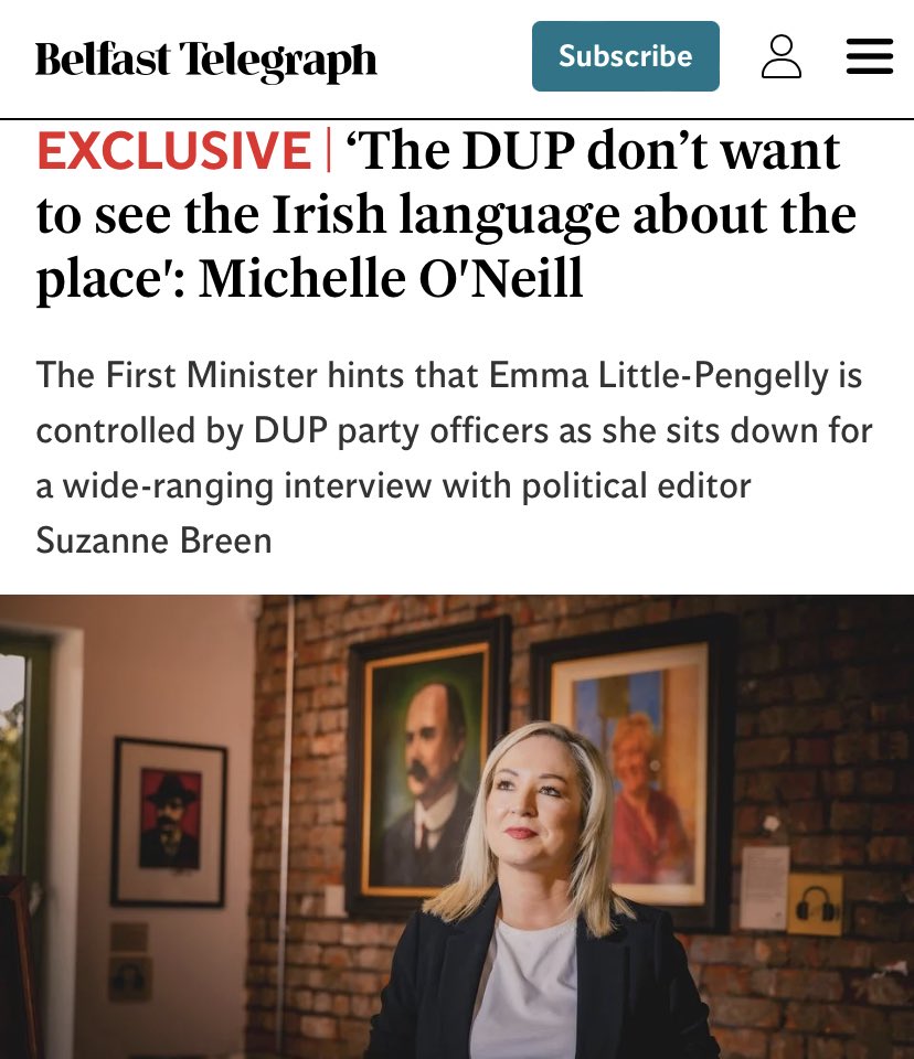 An Dream Dearg 🅾️🦸🏽♀️🦸🏻♂️ (@dreamdearg) on Twitter photo "The DUP don't want to see the Irish language about the place"😵💫🤮
With the competition finishing in June, the appointment of the Irish Language Commissioner is expected imminently, requiring sign-off ✍️ from both <a href="/moneillsf/">Michelle O’Neill</a> & <a href="/little_pengelly/">Emma Little-Pengelly BL</a>.
⏰ Equality?
or
❌ Exclusion? "The DUP don't want to see the Irish language about the place"😵💫🤮
With the competition finishing in June, the appointment of the Irish Language Commissioner is expected imminently, requiring sign-off ✍️ from both <a href="/moneillsf/">Michelle O’Neill</a> & <a href="/little_pengelly/">Emma Little-Pengelly BL</a>.
⏰ Equality?
or
❌ Exclusion?