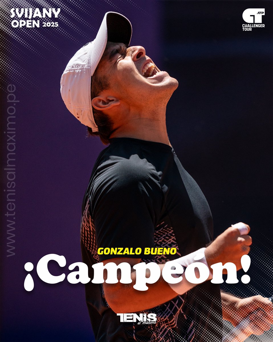 #ATPChallenger 🇨🇿 | ¡Triunfo peruano! 🇵🇪 Gonzalo Bueno se coronó campeón 🏆del Challenger 75 “Svijany Open” en Liberec, República Checa, tras imponerse en la final al argentino Genaro Alberto Olivieri por 6-2, 2-0 y retiro.
tenisalmaximo.pe/bueno-conquist…