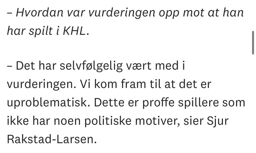 Hente spillere fra den russiske ligaen har tydeligvis endret seg for Storhamar på 2 år.
Fra umulig til uproblematisk!

#2hockey