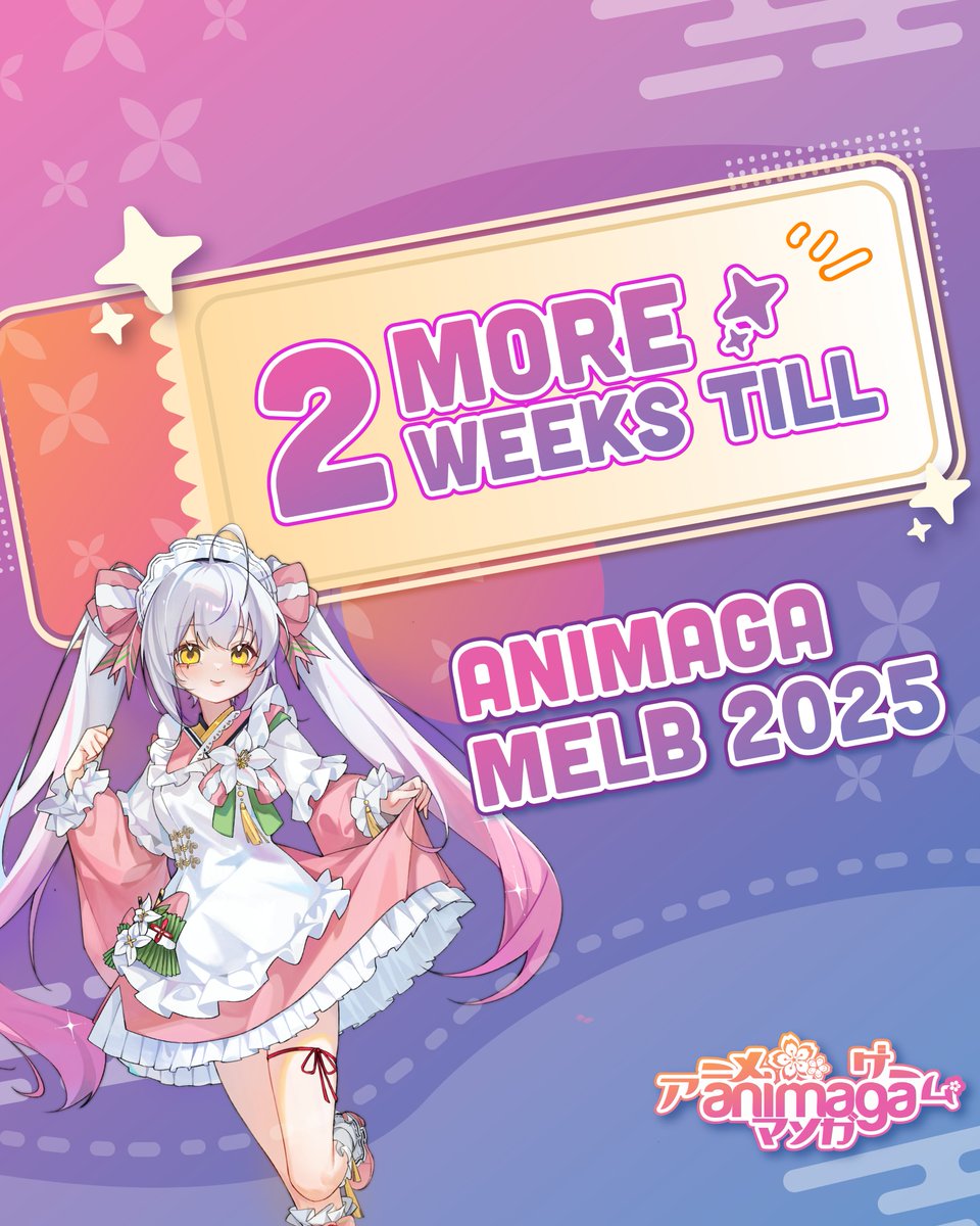 2 weeks to Animaga 💥
Costumes, cameras, chaos, it’s almost time!

Don’t miss out. Grab your tickets now:
🎟️ animaga2025.eventbrite.com.au
#Animaga2025