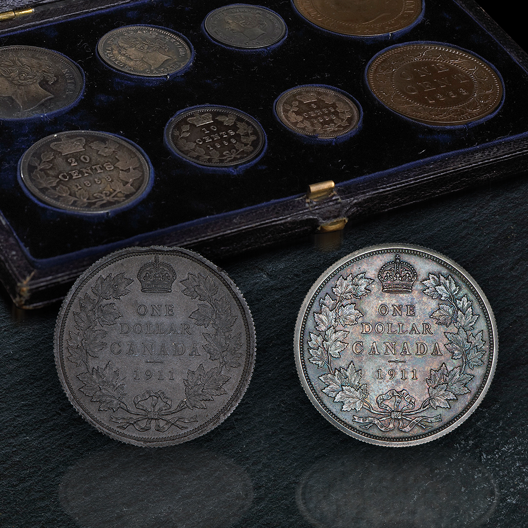 A Canadian🍁 silver dollar from a year when silver dollars weren’t issued?
What?
Only 3 were made and now we have all of them—on display in the Museum.😲 
Read “The 1911 Silver Dollar” on the blog. 👉  bit.ly/3x9AHFb   
#SundayReading