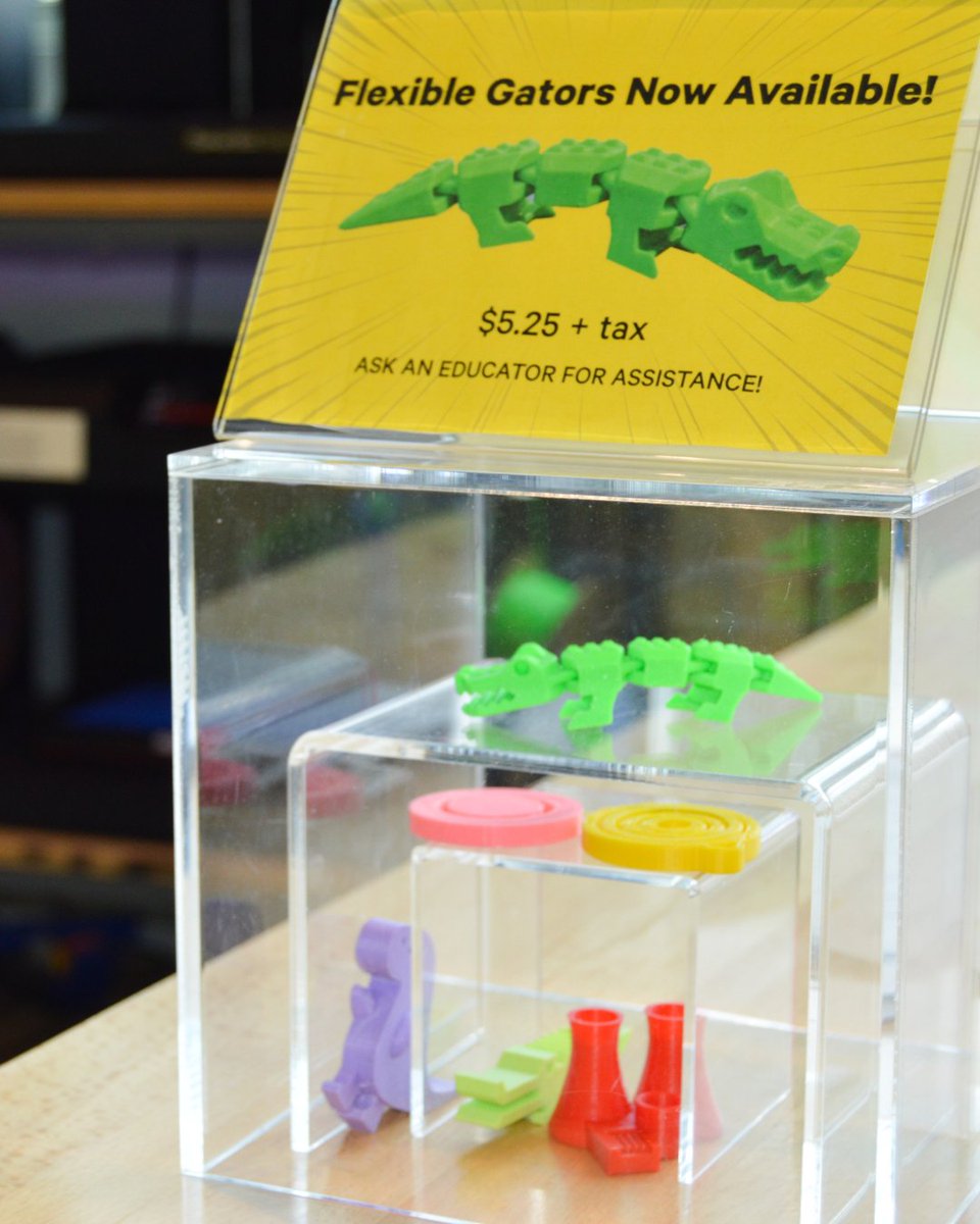 🖨️💥 Made at the Cade

When you visit the Creativity Lab, you can choose from fun 3D-printed designs! 

Pick your favorite, pay at the front desk, and watch the magic happen 🐊✨

#Inventivity #3DPrintParty #MadeAtTheCade #FlexibleGatorsForever