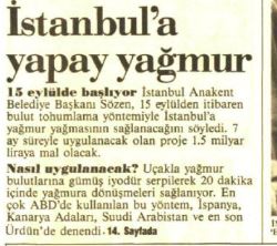 İstanbul'da yapay yağmur (1990)