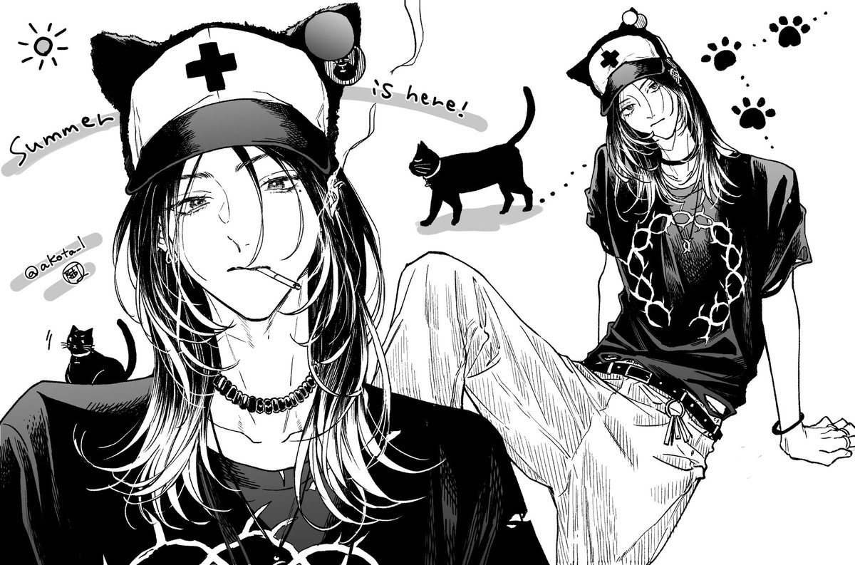 夏の飾くん🐈‍⬛🌻
(落書きをしてしまいました・・・🐘💦)
#出来損ないのラブソング