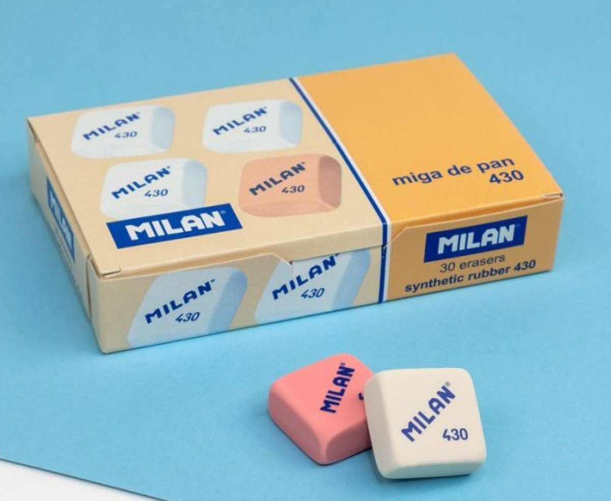 Durante la Primera Guerra Mundial un joven catalán que trabajaba vendiendo repuestos, conoció a un químico que le enseñó la fórmula para fabricar de gomas de borrar.

Nacía una legendaria marca y un icónico producto: la goma de borrar MILAN 430.

Tira del hilo 🧵👇🏽👇🏽👇🏽