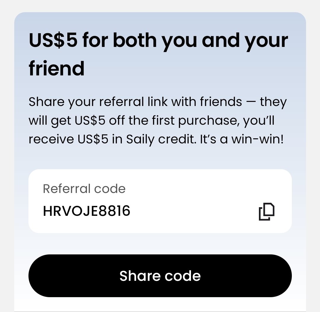 If you want 5$ off your Saily eSim, use my code!
Not sponsored, but it just makes sense to share 😉