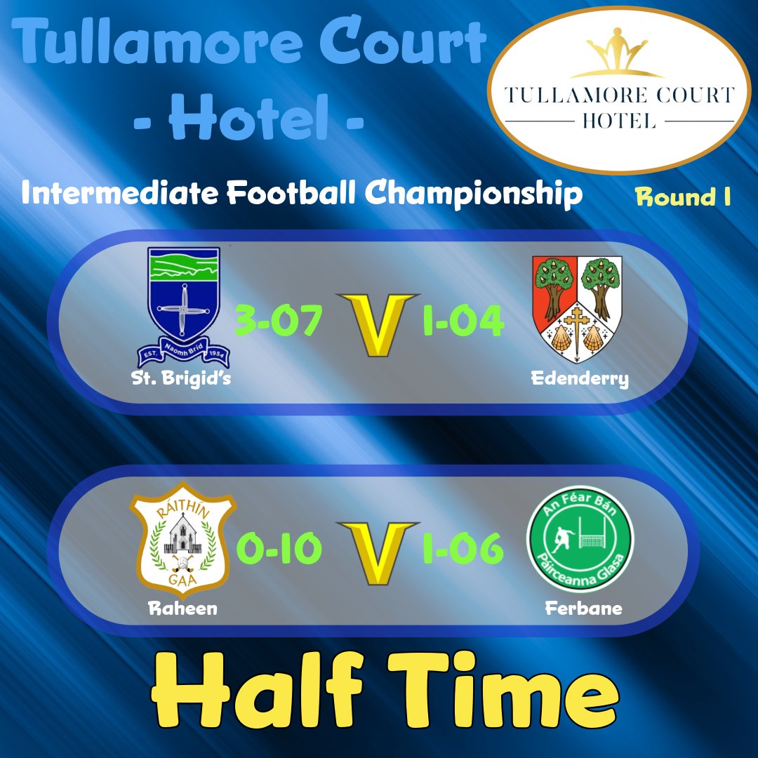 Half Time. Intermediate Football Championship.