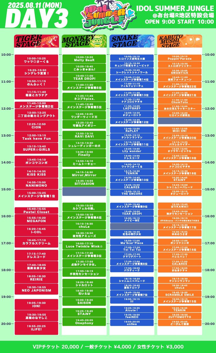 samajan_idol's tweet image. ／
日本で1番アツい夏フェス☀️
#サマジャン2025🐧🌴

10日間連続プレゼント企画❣️
合計100名様当選🎁✨

条件はフォロー(@samajan_idol)&amp;amp;RP👍
❤️‍🔥3000RP達成❤️‍🔥で10名様当選✨
＼

タイテも要Check‼️⏰

🎫ハズれてもお得な¥4,000フェス🉐
ticketdive.com/event/idolsumm…

#当選祈願を引用RPで当選率UP