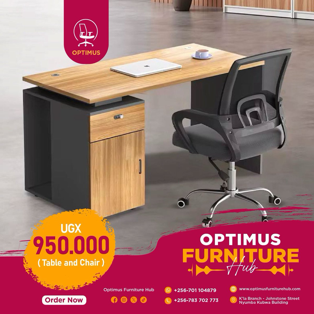 We truly understand that a simple workstation like this can have an enormous impact on your productivity as a person because it can be used not only in an office setting but also in a home office. For that reason we are offering this combo for only 950.000 ugx.