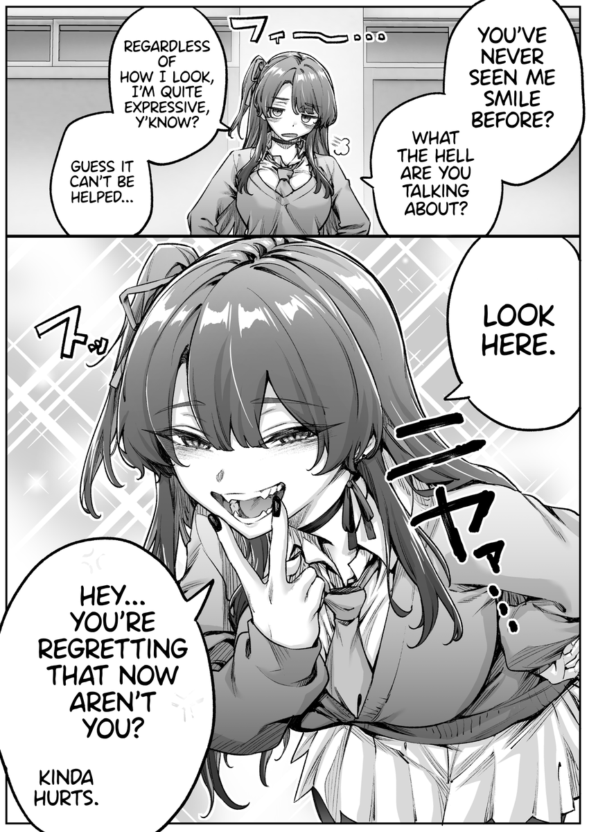 @yakitomahawk English Version! [Downer Gyaru-chan is bad at smiling.] 