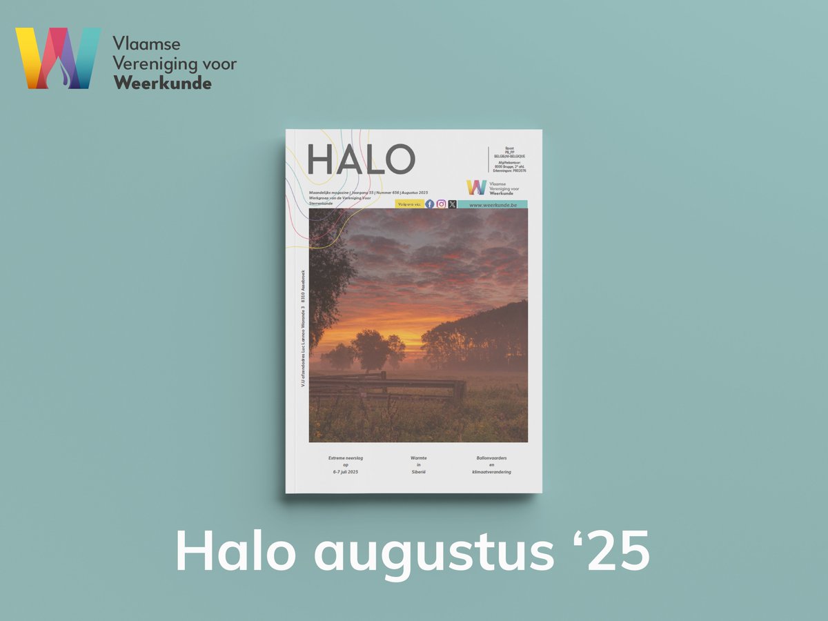 📢 De nieuwe editie van ons maandelijkse tijdschrift 𝗛𝗮𝗹𝗼 is er!

🌡️ Siberië: opvallend warm
📊 Weersvoorspellingen in Europa krijgen een update
🎈 Ballonvaarders &amp; klimaatverandering
🔥 Niet alle hittegolven zijn gelijk
… en nog veel meer!

👉 weerkunde.be