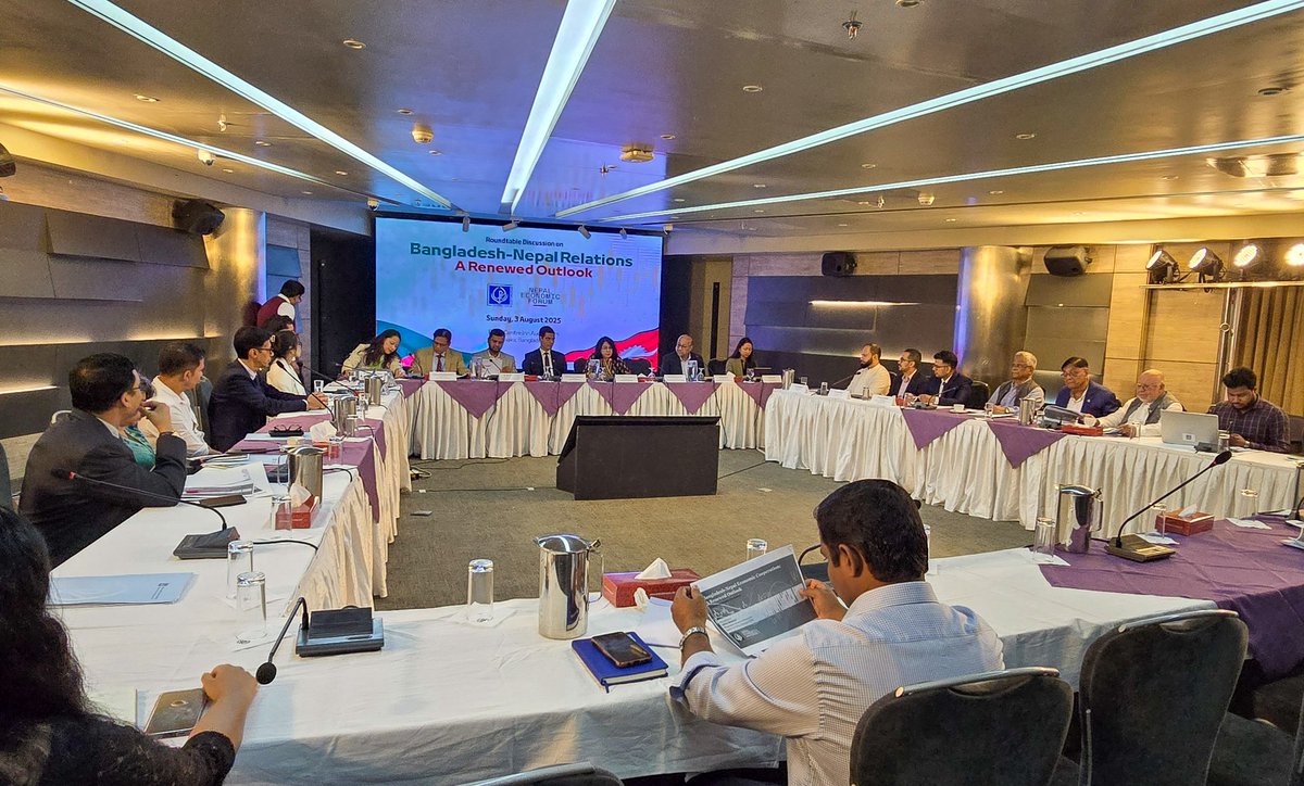 Nepal in Bangladesh (@nepalinbgd) on Twitter photo Ambassador <a href="/gsbhandaari/">Ghanashyam Bhandari</a> highlighted the progress made thus far in Nepal-Bangladesh ties and called for deeper collaboration in sectors such as trade, investment, energy, education, and people-to-people connections.
Speaking at a roundtable discussion in Dhaka on Ambassador <a href="/gsbhandaari/">Ghanashyam Bhandari</a> highlighted the progress made thus far in Nepal-Bangladesh ties and called for deeper collaboration in sectors such as trade, investment, energy, education, and people-to-people connections.
Speaking at a roundtable discussion in Dhaka on