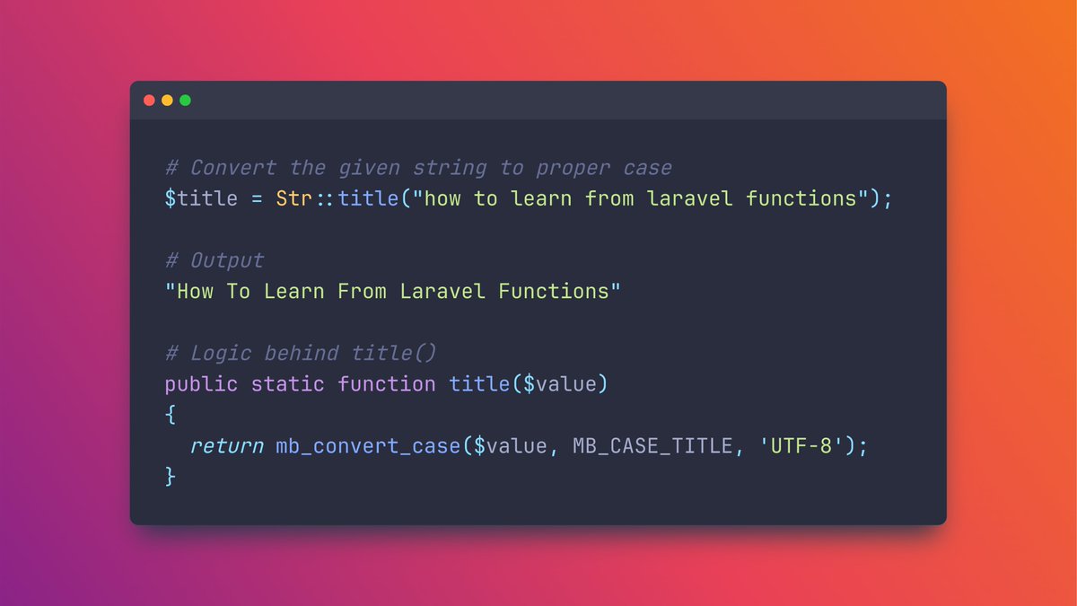 codewithdary's tweet image. One of the most underrated ways I’ve improved as a developer is simply by clicking through functions.

Whenever I use a helper method in Laravel, I’ve gotten into the habit of digging into the source to see how it actually works, not just what it does :)