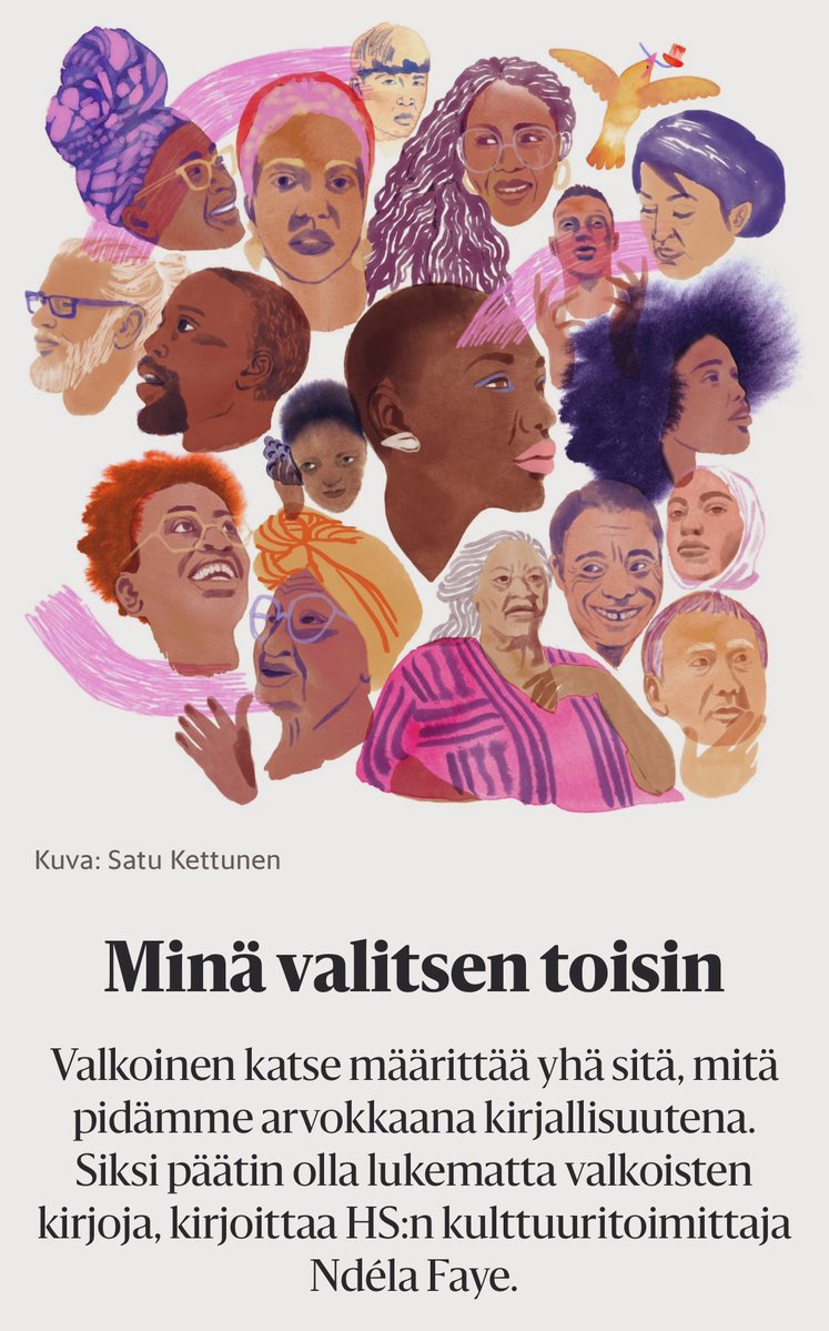 Minä teen nyt sellaisen valinnan, että tarkistan tästä lähtien aina ensimmäisenä jutun kirjoittaneen toimittajan ihonvärin.

Jos kirjoittaja on joku valkoisesta ylivallasta houraileva ja kolonialismista naukuva rodullistettu rasisti, jätän jutun lukematta ja omaan arvoonsa.