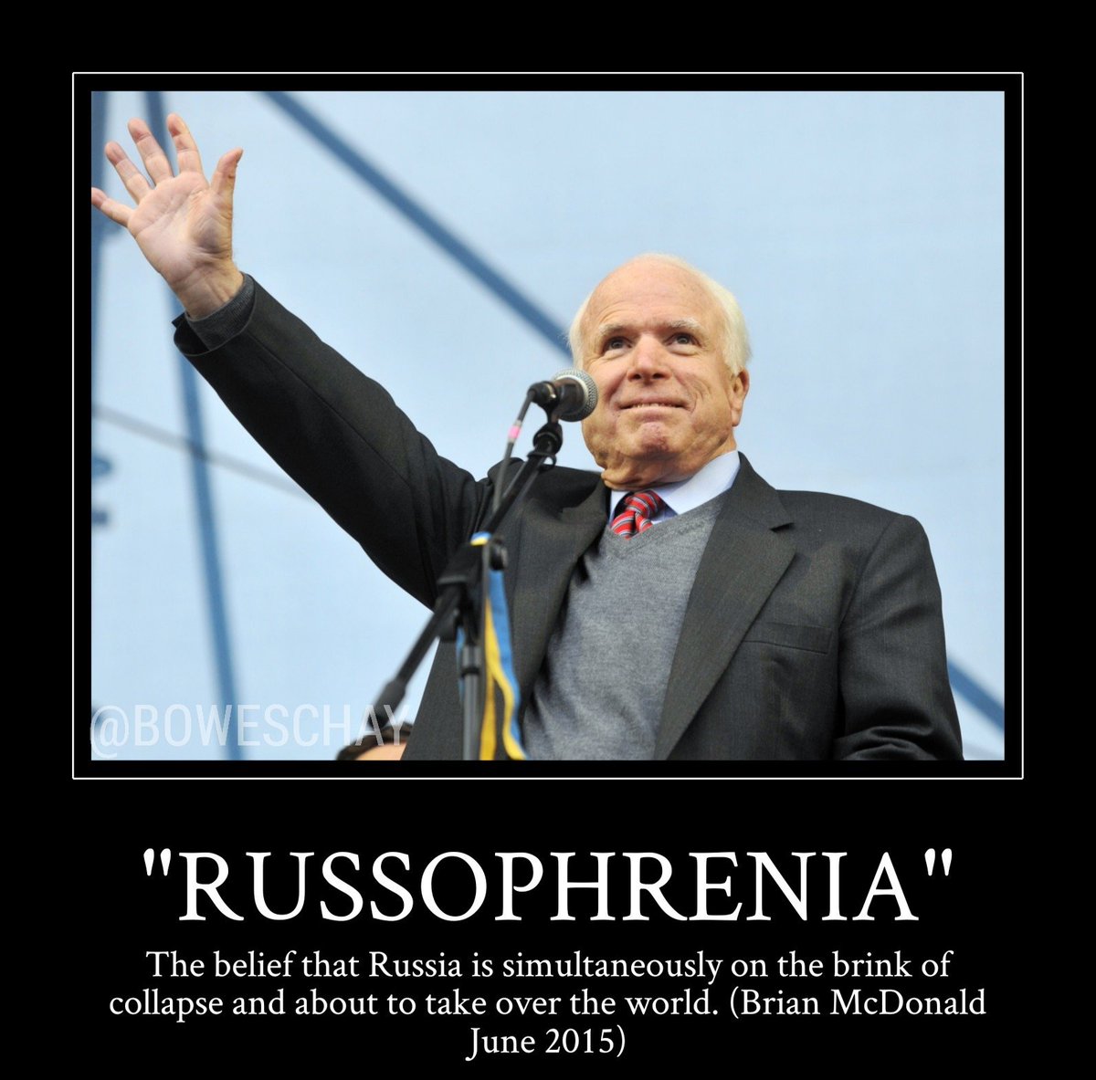 Chay Bowes (@boweschay) on Twitter photo "Russophrenia"
"The belief that Russia is simultaneously on the brink of collapse and about to take over the world"
Coined by my fellow Paddy <a href="/27khv/">Brian McDonald</a> back in 2015 "Russophrenia"
"The belief that Russia is simultaneously on the brink of collapse and about to take over the world"
Coined by my fellow Paddy <a href="/27khv/">Brian McDonald</a> back in 2015