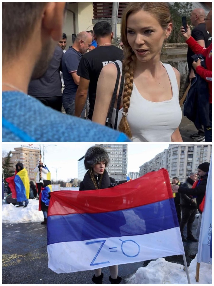 Fata venită cu Georgescu, abordată să i se dea o lopată, o lopată n-ar ține în mână, dar un steag cu Rusia n-ar refuza.