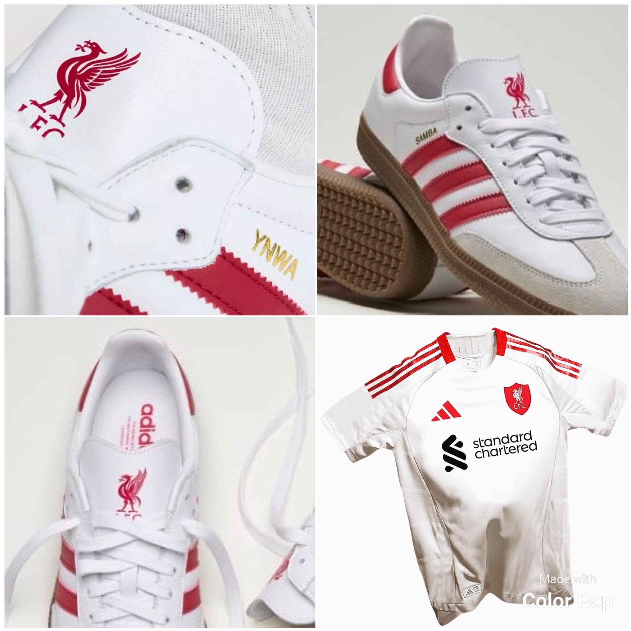 新品未使用　adidas Samba LFC liverpool 26cm Adidas Samba Liverpool FC LFC White Red - New In Hand - Size