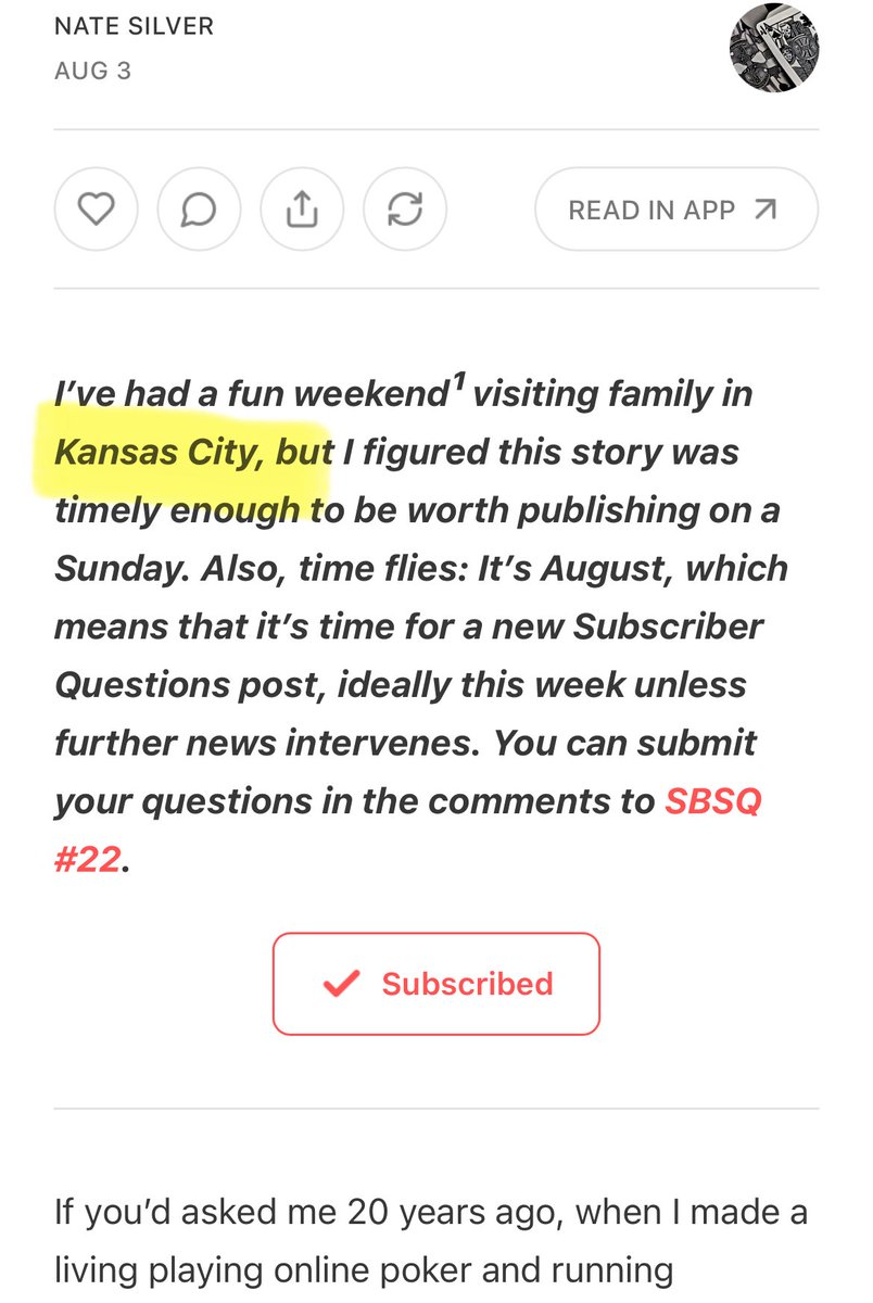 ConnorStangler's tweet image. Silver Bulletin meetup next time you’re in KC @NateSilver538 - plenty of good pickleball options here on the KS side.