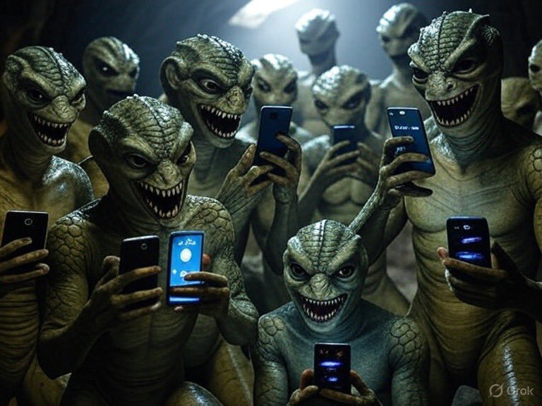Do you know why you can’t get off your phone? Because your brain has been entrained using advanced Reptilian technology. It’s too easy. You humans really are pathetic.🤦‍♂️
⚡️⚡️⚡️🧠📲🦎💯🐊📲🧠⚡️⚡️⚡️