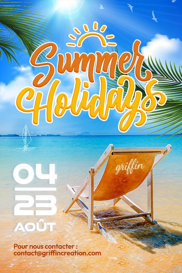 Griffincreation's tweet image. Vacances !