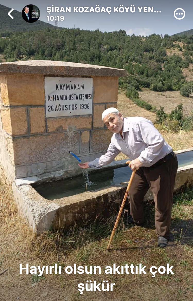 Dr. Ahmet Hamdi USTA (@ahusta07) on Twitter photo Gümüşhane Şiran’dan dostlarım attı. Çok duygulandım. Şiran Kaymakamlığından ayrılırken Kozağaç köylülerimizin adımıza yaptığı çeşmeyi orijinal haliyle onararak tekrar suya kavuşturan Şiran Kozağaç Köyü Muhtarımız Sevgili Fatih Kılıç kardeşime teşekkür ederim. Gümüşhane Şiran’dan dostlarım attı. Çok duygulandım. Şiran Kaymakamlığından ayrılırken Kozağaç köylülerimizin adımıza yaptığı çeşmeyi orijinal haliyle onararak tekrar suya kavuşturan Şiran Kozağaç Köyü Muhtarımız Sevgili Fatih Kılıç kardeşime teşekkür ederim.