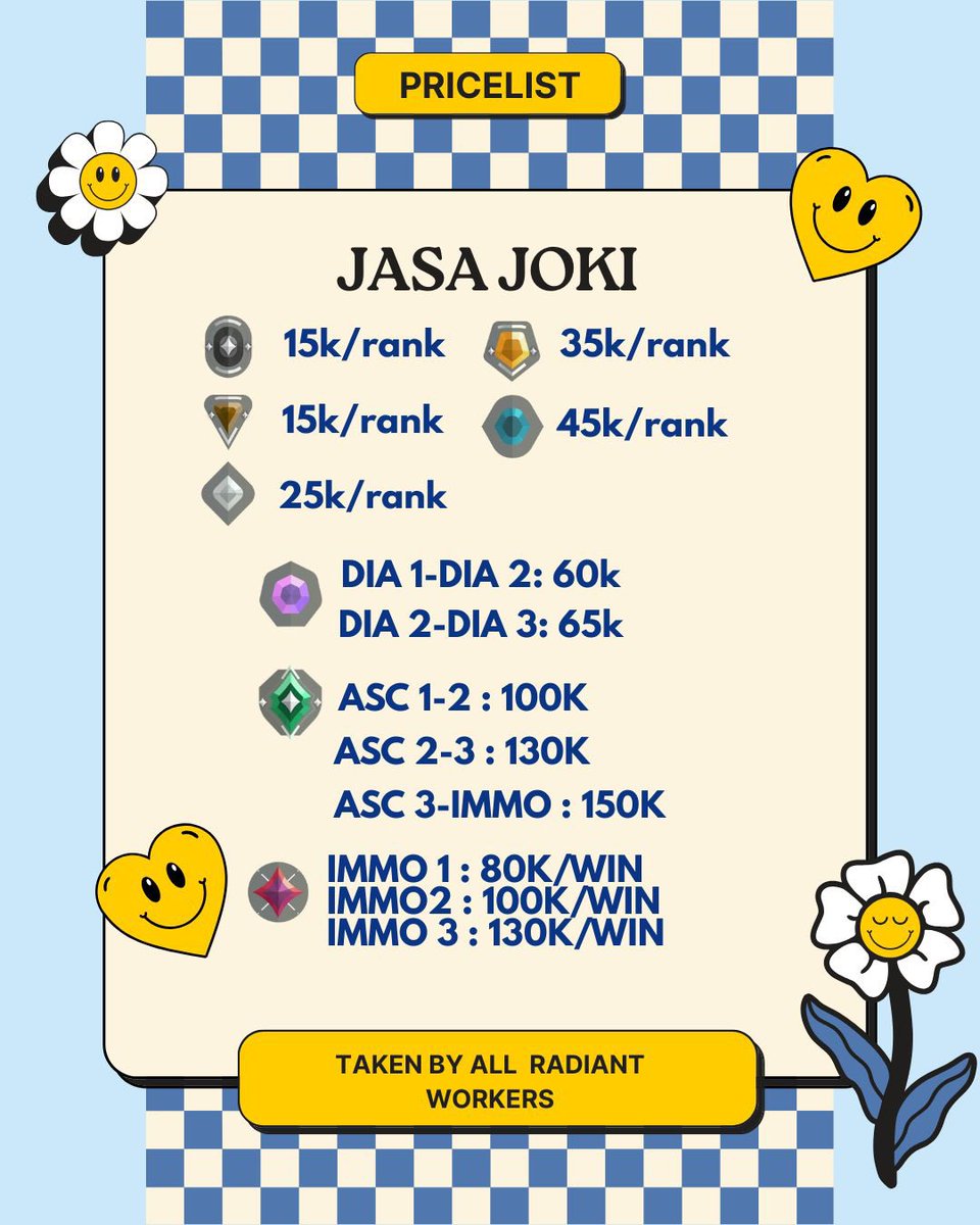 kuliahvalo's tweet photo. ✧ BOOSTING SERVICES PRICELIST

#jokivalorant #jasajokivalorant #valorantboosting https://t.co/JM2oktEqUk