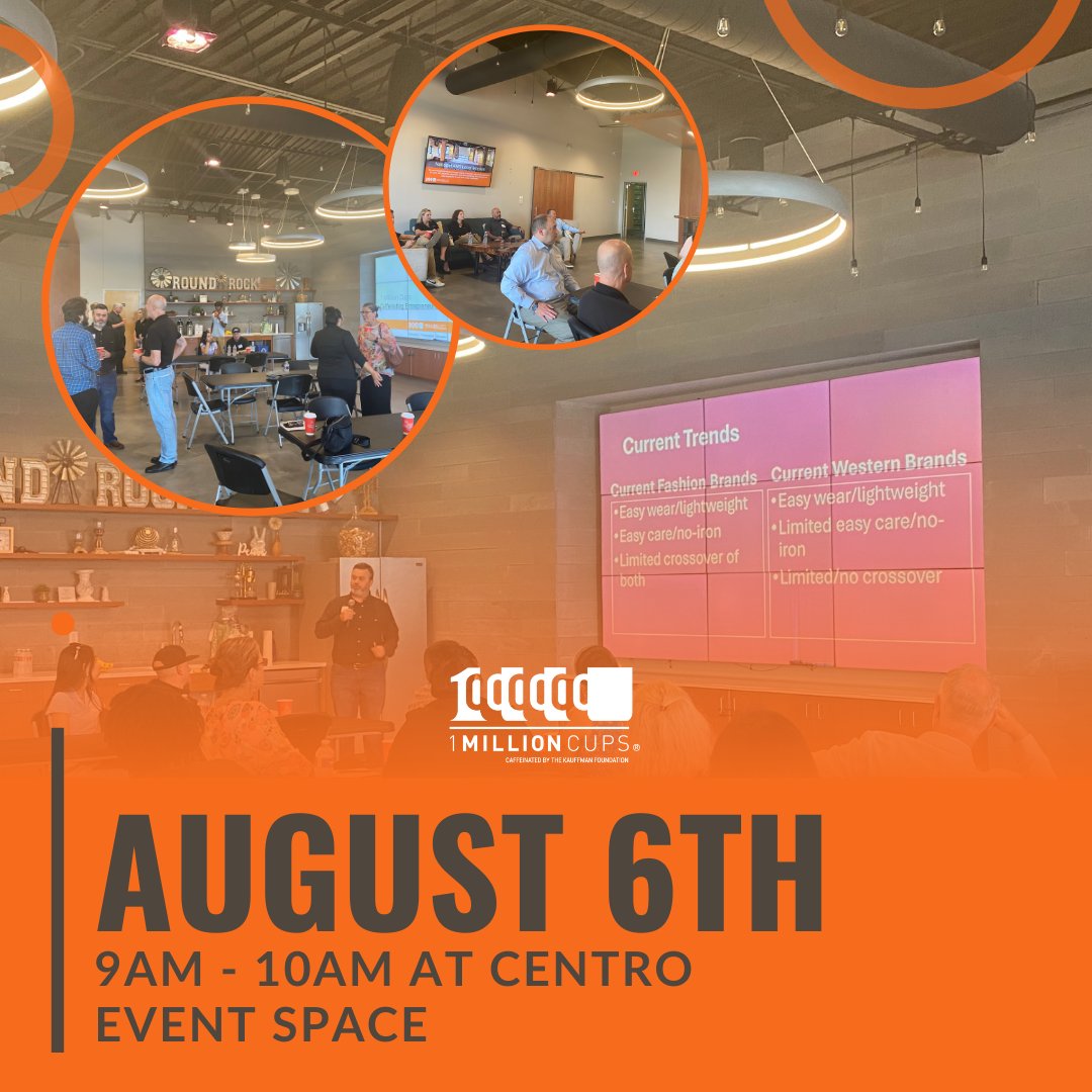 Whether you're a founder, mentor, student, or just startup-curious — 1MC Round Rock is for YOU.

Connect with local entrepreneurs on August 6th at 9am at Centro Event Space to help strengthen the startup ecosystem, one cup of coffee at a time. eventbrite.com/e/140215105454…
