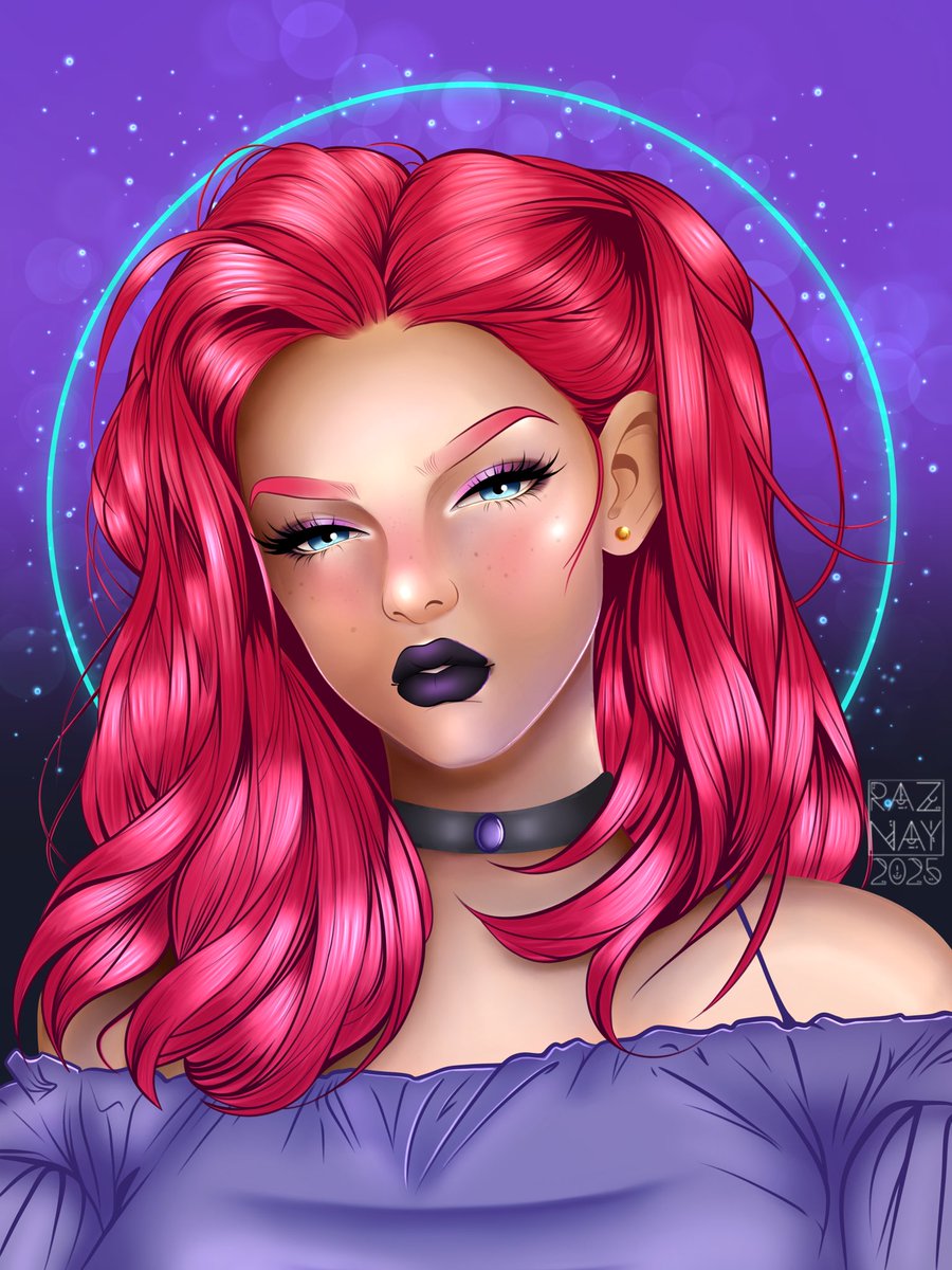 She’s been through hell and came out luminous. Neon glow, bolder than ever, and unapologetically mine.

Completely changed the way I render skin. 40+ layers for skin later and the glow up is complete. It’s rough, but I’ll get better! 

#DigitalArt #OC #GlowUp #Procreate #NoAI