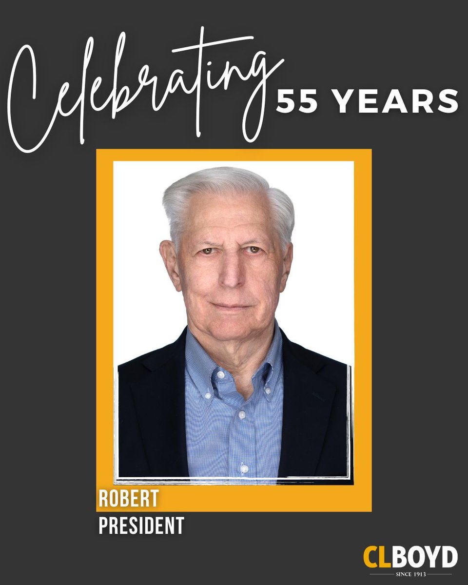 Today, we proudly recognize an incredible milestone — Robert Crews, our President, is celebrating 55 years with CL Boyd!

His impact spans generations, and we’re grateful for the leadership and legacy he continues to build every day. Please join us in congratulating Robert!