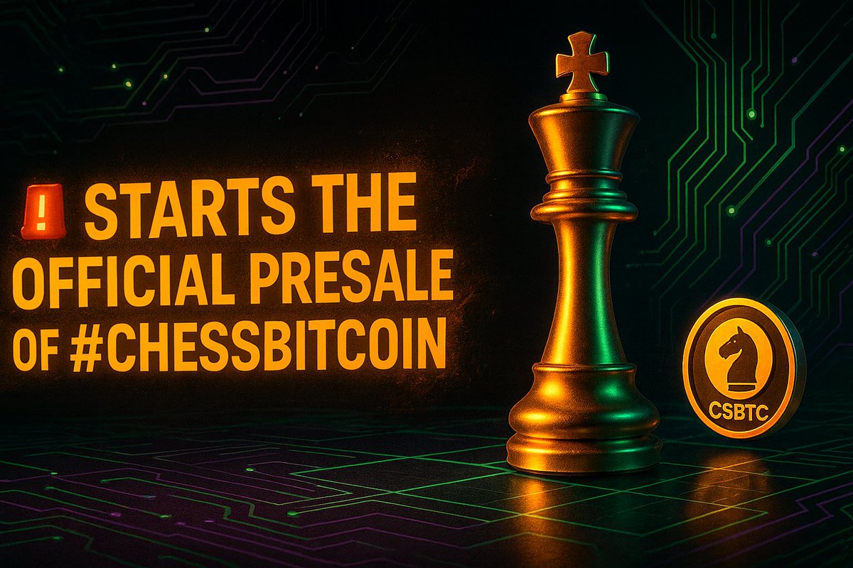 thechessbitcoin's tweet image. 🚨 The official #ChessBitcoin presale is LIVE!
Get $CSBTC at an exclusive early price – only 2 weeks &amp;amp; 16M tokens available!
Join now 👉 chessbitcoin.com/preventa
#Crypto #Presale #Web3 #Chess #TokenSale