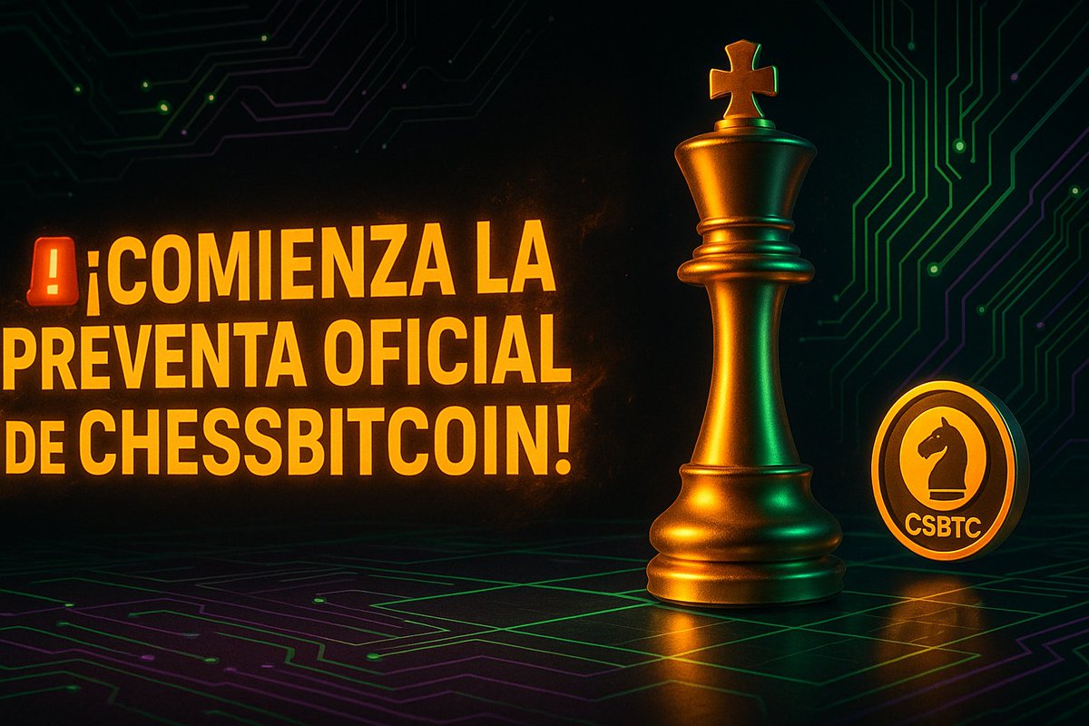 thechessbitcoin's tweet image. 🚨 ¡La preventa oficial de #ChessBitcoin ya está aquí!
Adquiere $CSBTC a precio exclusivo – solo 2 semanas y 16M tokens disponibles.
Únete ahora 👉 chessbitcoin.com/preventa
#Cripto #Preventa #Web3 #Ajedrez #Token