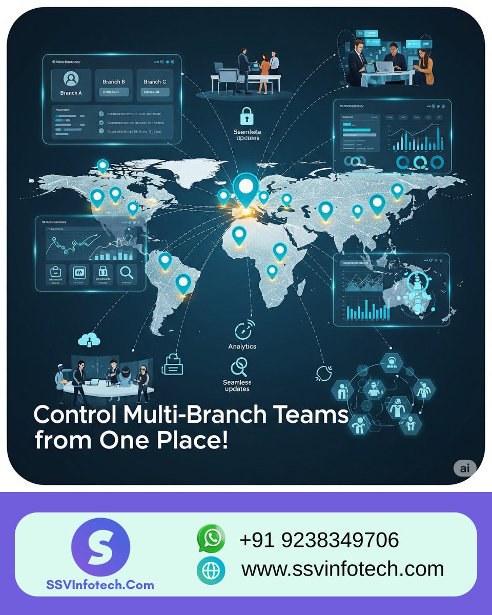 ssvinfotech's tweet image. 🚀 Managing Multiple Branches Doesn’t Have to Be Complicated!
#MultiBranchManagement #BusinessAutomation #SmartBusinessTools #HRSoftware #PayrollManagement #CentralizedManagement #BusinessGrowth #ERPSoftware #RetailManagement #FranchiseTools #SSVInfotechCom #SSVinfotech